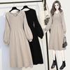 Autumn and Winter Clothes,Plus Size Loose V-neck, Belly-covering, Long Knitted Sweater, Bottoming Dress, Women's Trend
