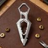 1/2 шт. Нержавеющая сталь 9-в-1 Брелок Портативная открывалка для бутылок Транспортир Линейка Отвертка Гаечный ключ Рычаг Многофункциональный карманный