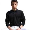 ROMON Men's Autumn Long Sleeve T-Shirt Fashion Polo Collar Sweatshirt Mulberry Silk Thermal Shirt Casual Base Layer Top
