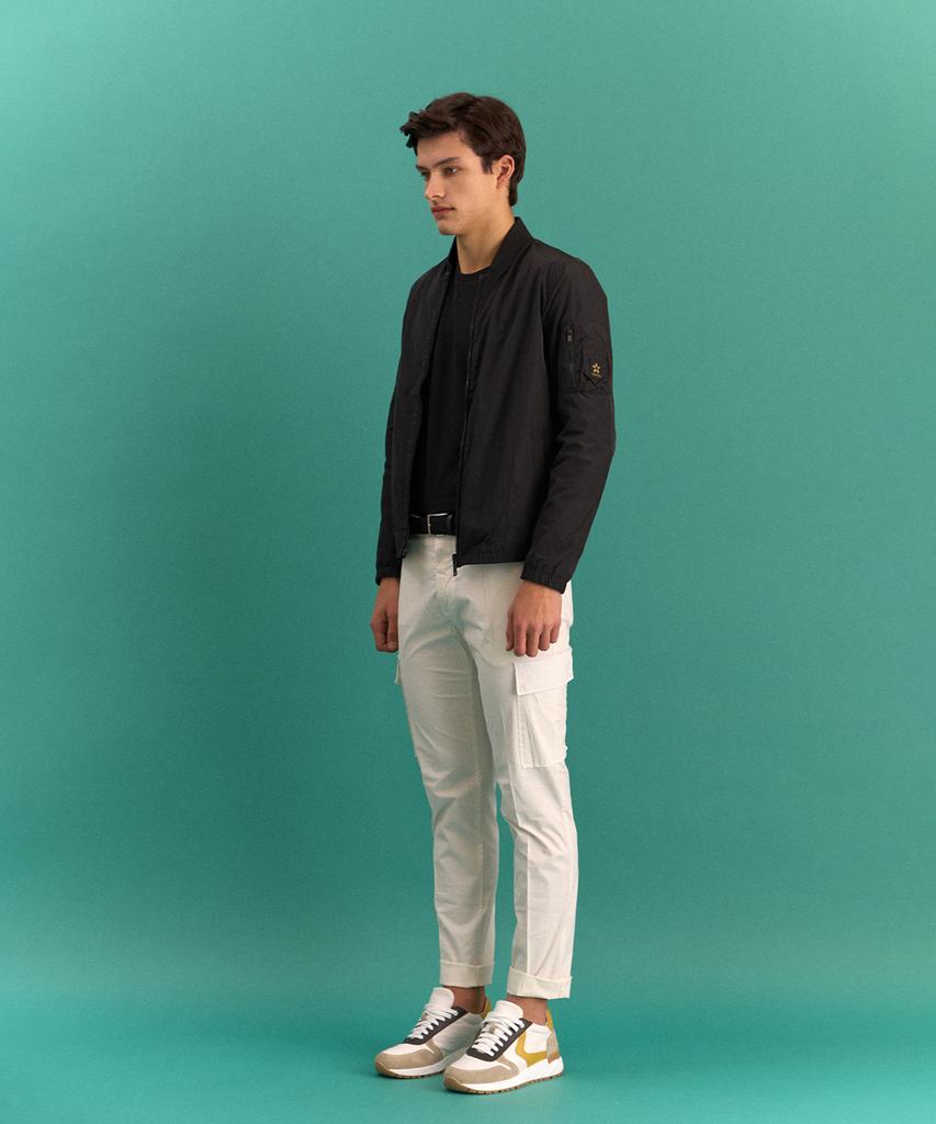 PANICALE White Slim Fit Cotton Cargo Pants