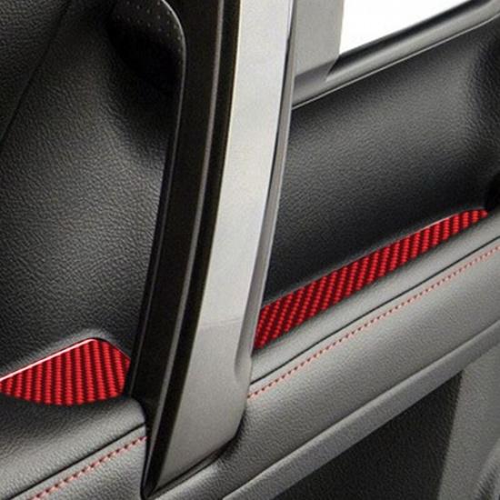 Red Car Door Storage Slot Carbon Fiber Sticker Trim For Toyota 4Runner 2010-20