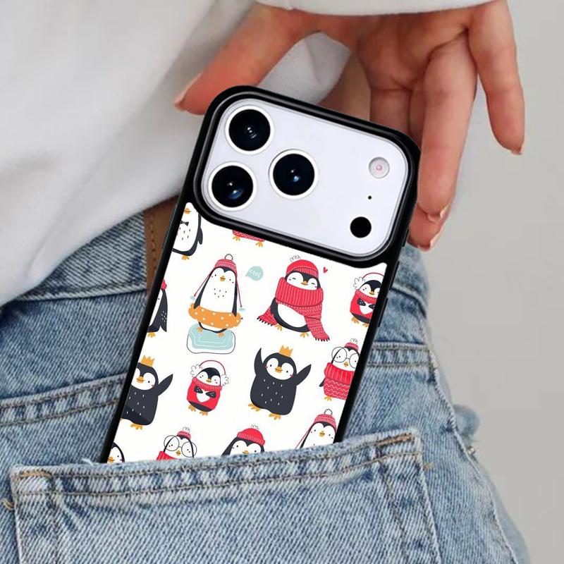 Милый пингвин мягкий чехол для телефона для iPhone 16e 15 14 13 12 17 Pro Max Plus Air 17pro Чехол Coque