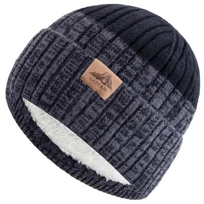 Унисекс Зимние Теплые Шапки Плюшевая Меховая Подкладка Шапка Бини Для Мужчины Женщины Цветной Блок Зимняя Вязаная Шапка