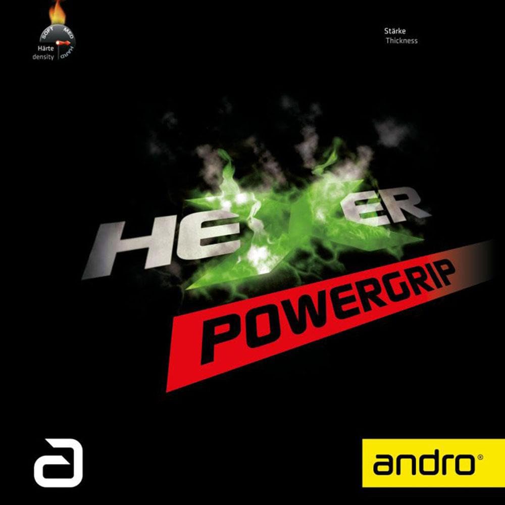 Andro Настольный теннис Hexer Power ITTF Настольный теннис 110021097 Накладка, Тип: Вращение, Натяжение, Сцепление, Гладкая, (Международная федерация) Одобрено, Зеленый, 1.9,