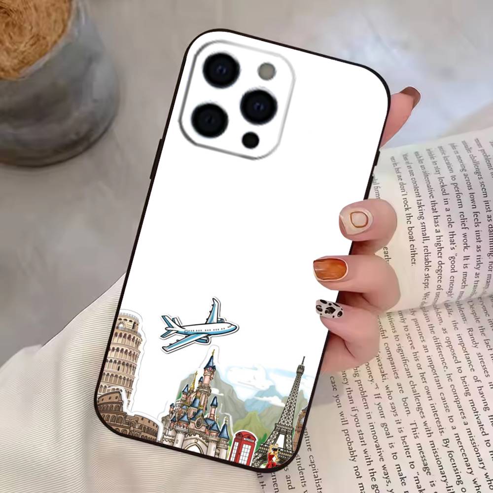 Чехол для телефона Travel Airplane R-Route, силиконовый, мягкий, для iPhone 17 16 15 14 13 12 11 X XR Plus Pro Max Plus