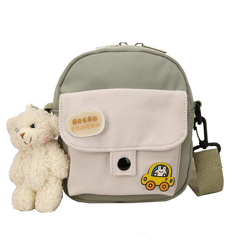 Canvas Small Crossbody Bag For Women With Mobile Pocket And Color Blocking Design For Daily Use