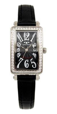 Женские черные часы Technos Pave T9935SB