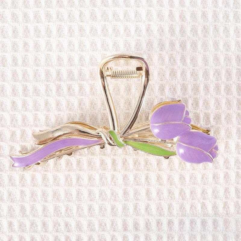 Стильная заколка для волос Fresh Temperament Oil Drop Floral Metal Shark