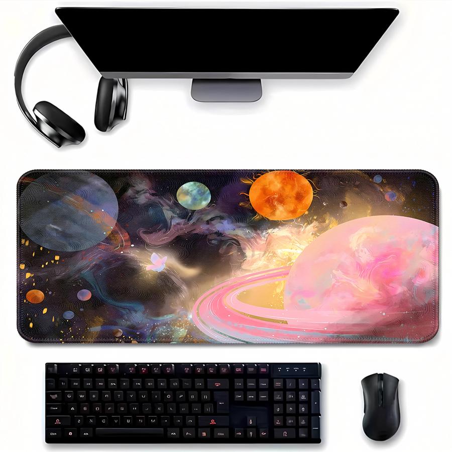 Коврик для мыши Клавиатура Коврик для мыши Игровая консоль Pad Настольные аксессуары офисный Pad Компьютер Ноутбук Pad Противоскользящий Туманность Галактика Космос Искусство