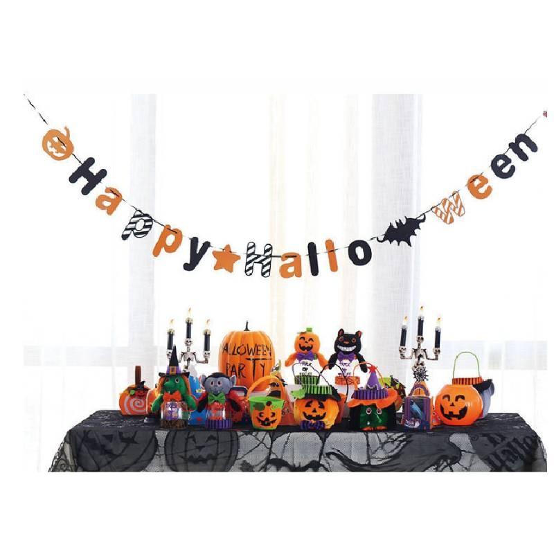 Красочные украшения для Хэллоуин-вечеринки с бумажным баннером в виде тыквы для праздничной атмосферы