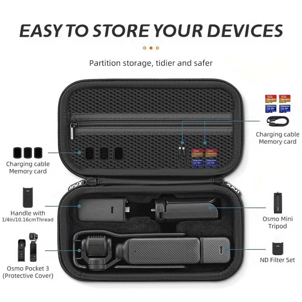 Кейс для хранения и переноски для DJI OSMO Pocket 3 Водонепроницаемый Защитный Кейс Сумка для Аксессуаров DJI Osmo Pocket 3