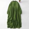 Retro Temperament Loose Slimming Gown Dress Casual Simple Long Sleeve Skirt