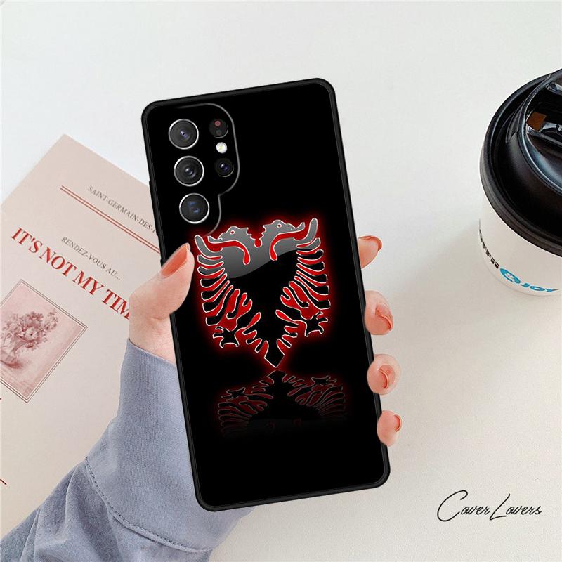 Чехол для телефона с орлом Флага Албании Для Samsung Galaxy S24 S25 S23 S22 Ultra Note 10 20 Plus S20 S21 FE