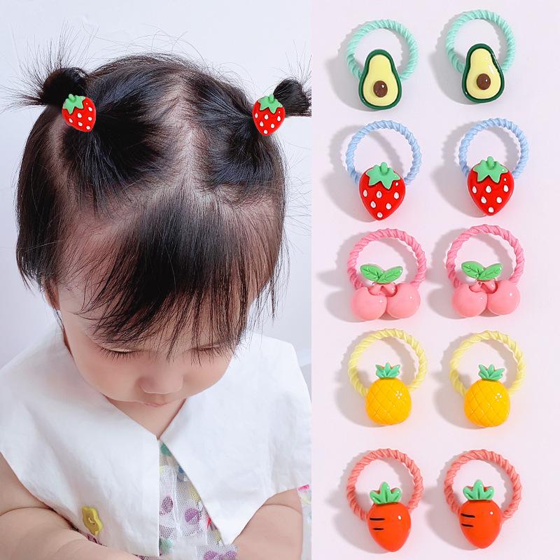 10PCS/Set 2CM Mini Cartoon Baby Girls Hair Ties Children HairBands Ponytail Elastic Rubber Band Newborn Hair Accessories