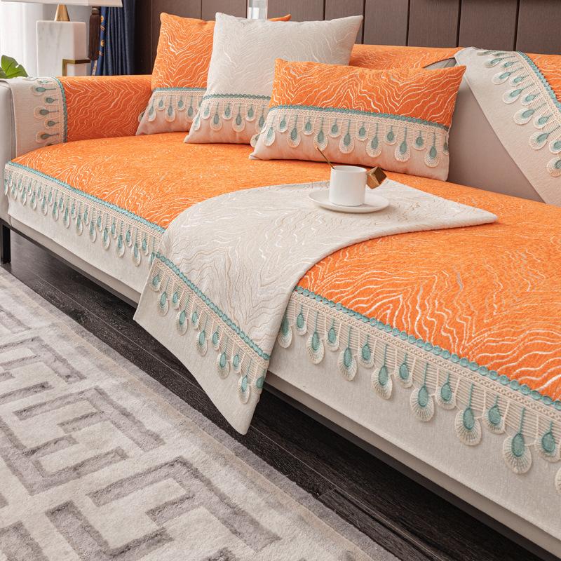 Affordable Luxury Style Modern High-End Leather Sofa Cushion High-Grade Four Seasons General Fabrics Non-Slip Cover Cover Towel