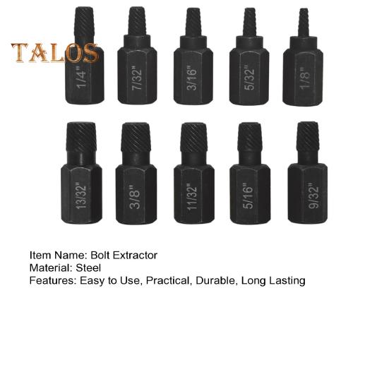 10 шт. набор для извлечения поврежденных болтов, высокая твердость, устойчивость к ржавчине, простые в использовании, прочные инструменты для извлечения болтов