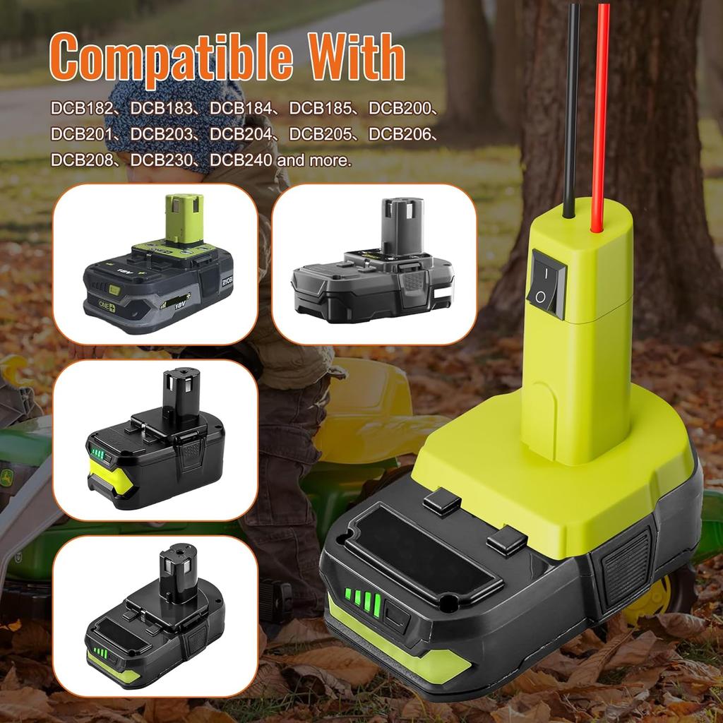 Адаптер аккумулятора Power Wheel для аккумулятора Ryobi, комплект адаптера аккумулятора, провод 12 AWG с предохранителями и разъемами для радиоуправляемого робота