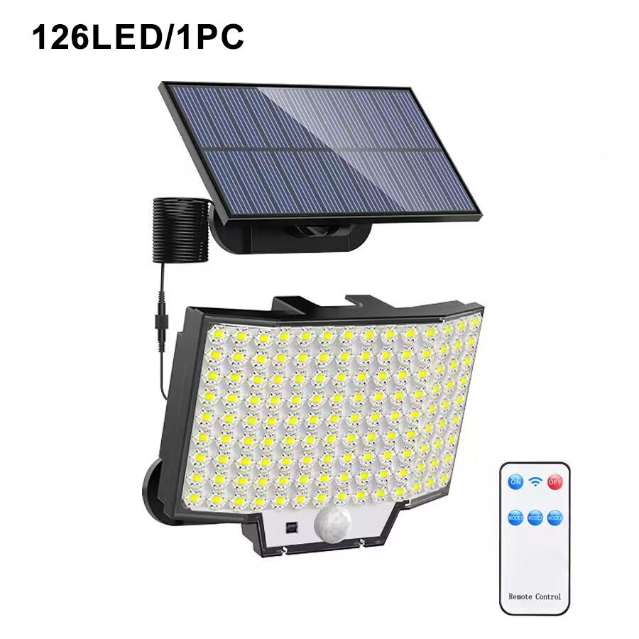 348LED Solar lamp outdoor security light with motion sensor waterproof 126/328LED powerful spotlight solar for garden Garage