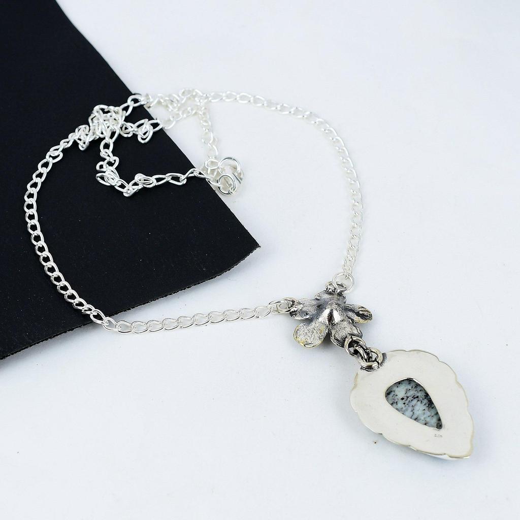 Натуральный драгоценный камень K2 Azurite, ручная работа, серебро 925 пробы, гальванопластика, цветок, серебряный кулон K2 Azurite для жены, унисекс, подарок для нее