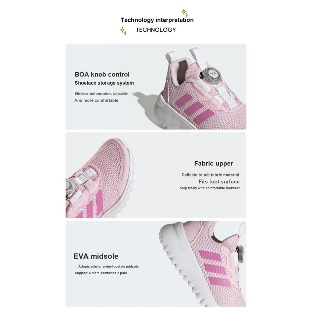 adidas ActiveFlex BOA 3.0 Удобные Универсальные Нескользящие Прочные Низкие Повседневные Кроссовки Детские Розовые Белые IE3959