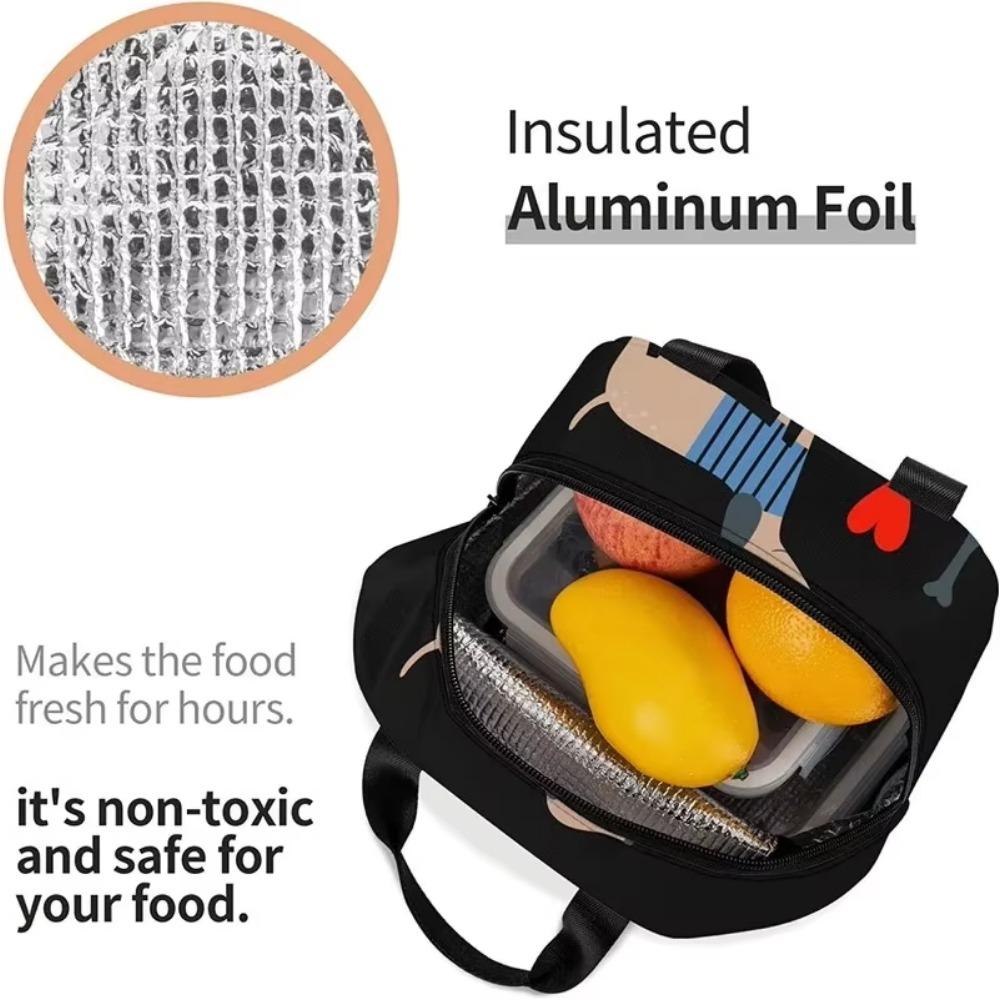 Ucsaxue Dogs I Love My Pet I Love Dachshund Lunch Bag Travel Box Work Bento Cooler Многоразовые сумки для пикника Изолированные сумки