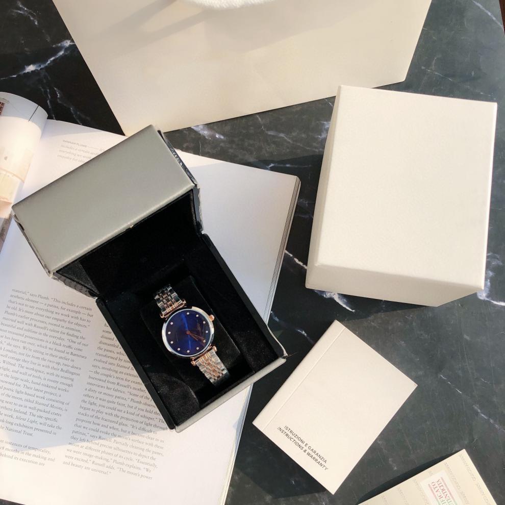 Женские кварцевые часы Armani AR11092 с фазами луны, Высококлассные модные водонепроницаемые стальные часы с жемчужными акцентами