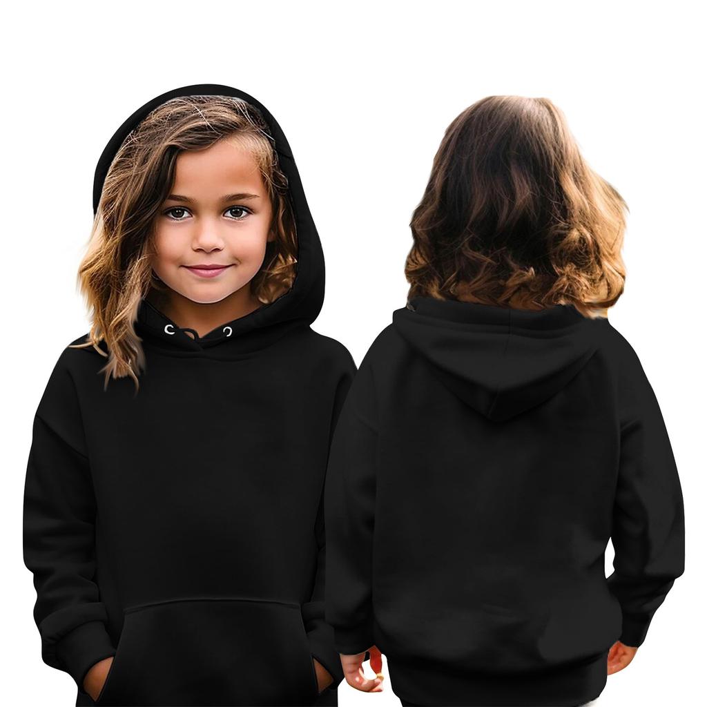 Children's Hoodies Loose Soild Hooded Sports Shirt Fashionable Sports Shirt