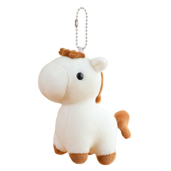 Плюшевый кулон в виде лошади, мягкая набивная игрушка, брелок для сумки, мультяшная фигурка лошади