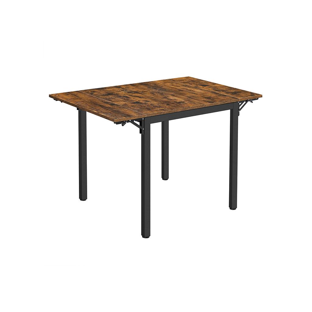 VASAGLE KDT077B01 Folding Dining Table for 2-4 People for Small Spaces Vintage Brown/Black