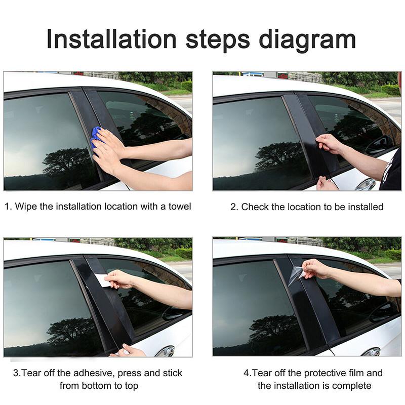 6 шт. Наклейки на стойку рулевой колонки автомобиля, подходят для Chevy Tiggo 3 2017-2021 / Tiggo 4 2017-2021, декоративные наклейки