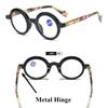Round Anti Blue Light Presbyopia Glasses Floral/Tortoiseshell Color Spring Eyeglass Leg Metal Hinge Durable Reading Glasses