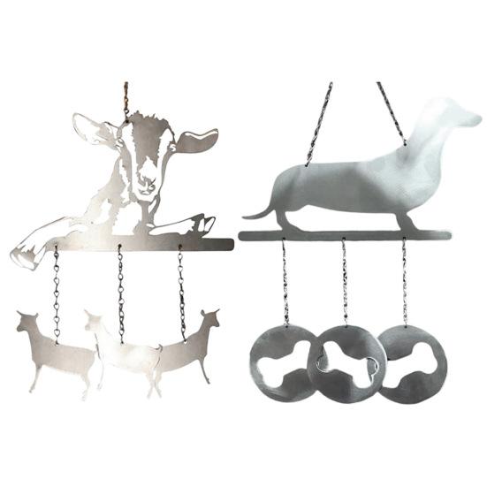 Goat Dachshund Metal Wind Chime Weather-proof Indoor Outdoor Garden Patio Animal Window Hanging Wind Bell Decoration Ornament Pendant Christmas Gifts