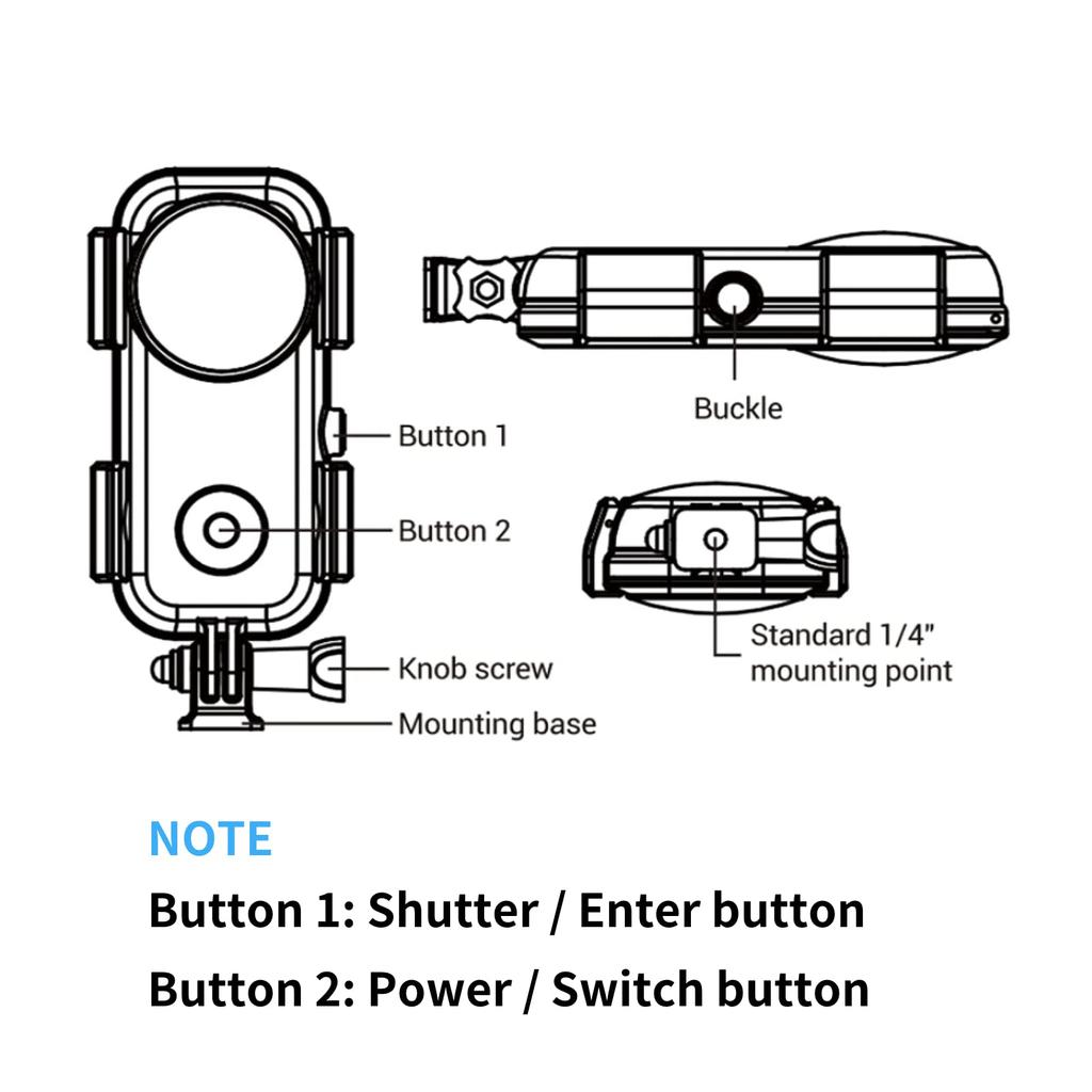 Underwater Housing for ONE Transparent Diving Case Waterproof Depth Camera Case for Diving Snorkeling Swimming X2, 40m/131ft
