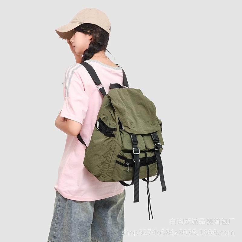 Trendy Brand New Hong Kong Style Fashion Couple Tooling Bag Backpack Large Capacity Harajuku Outdoor Backpack College Student Backpack