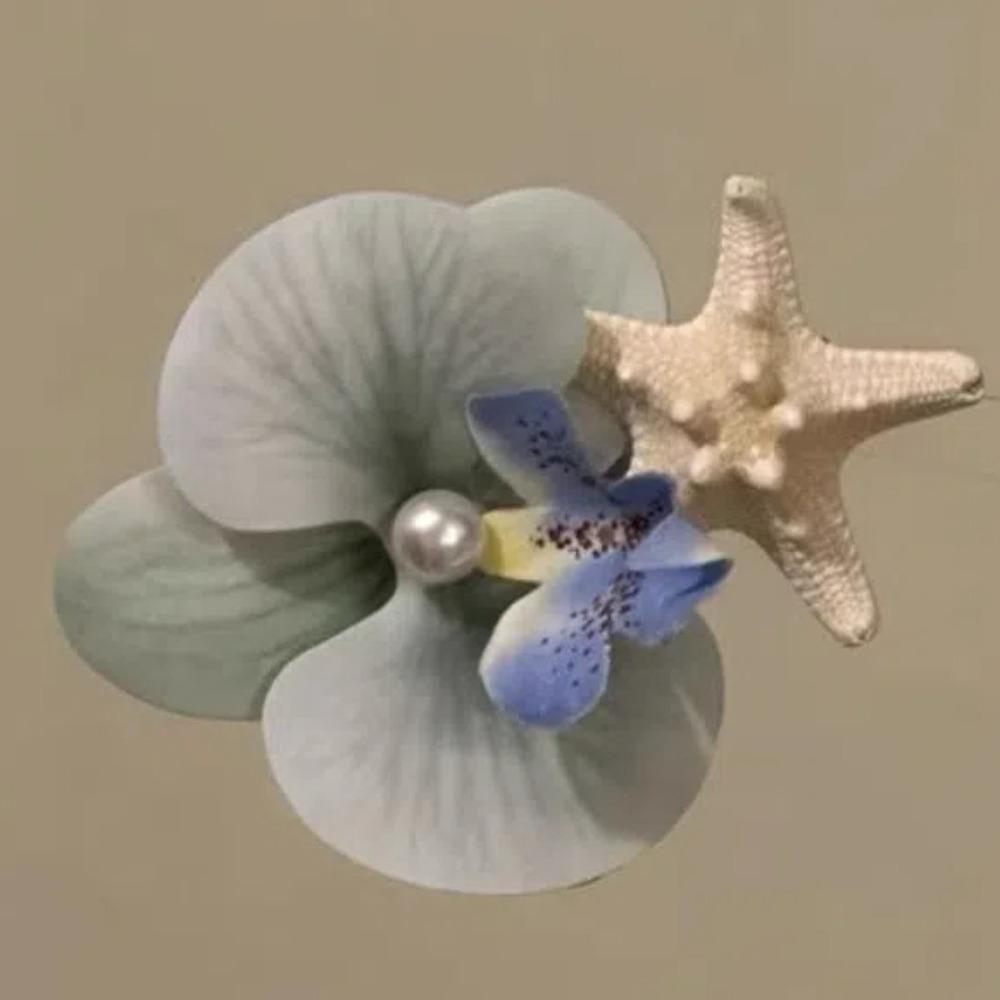 Sweet Starfish Hair Clip Korean Style Women Side Clip Simple Orchid Flower Hairpin Daily