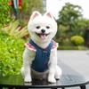 Fashion Trendy Denim Cherry Pet Dog Skirt Breathable Mesh Soft Vest Dog Denim Dress Washable Lace Cat Clothes Cats Kitten
