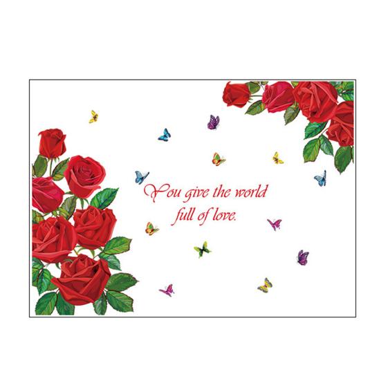 Flower Wall Decal Removable Peel And Stick PVC Stickers Colorful Rose/Morning Glory Floral Wall Murals Decor for Bedroom Living Room Nursery