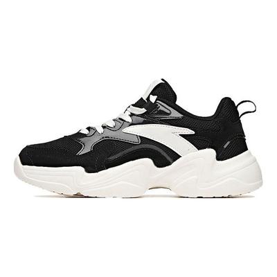 Нескользящие износостойкие низкие женские кроссовки Dad Shoes черные белые 122028887-3