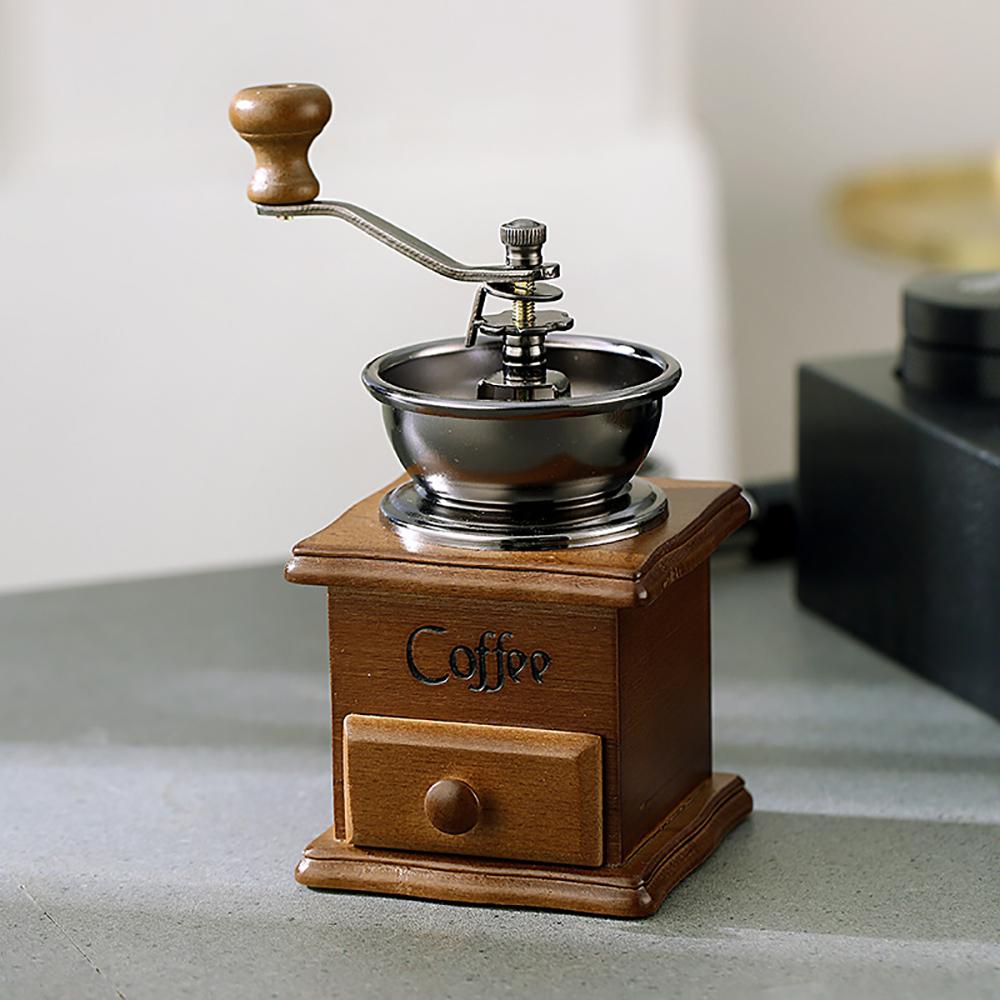 Чугунное колесо обозрения в стиле ретро, ​​мельница для кофейных зерен, ручная кофемолка с сердечником из ржавого фарфора, ручная кофемашина, маленькая кофемашина