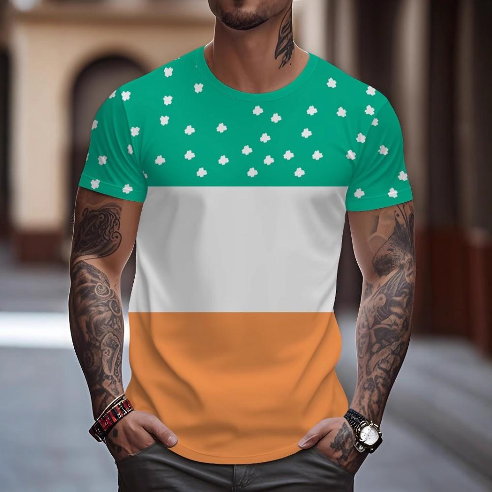 Trendy Wolf & Forest Print Polo Shirt, Ideal For Casual Daily Looks