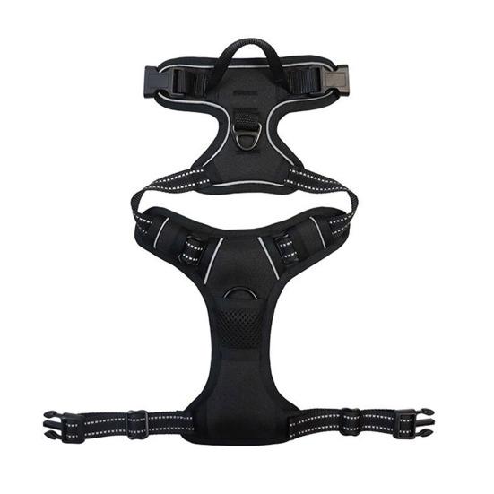 Шлейка для собаки с ручкой, дышащая, регулируемая, с мягкой подкладкой, светоотражающая, не тянущая, с передней клипсой для прогулок, тренировок, охоты