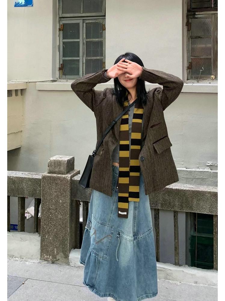 2024 Striped Color-Match Knit Scarf: Versatile, Stylish Accessory for Men & Women