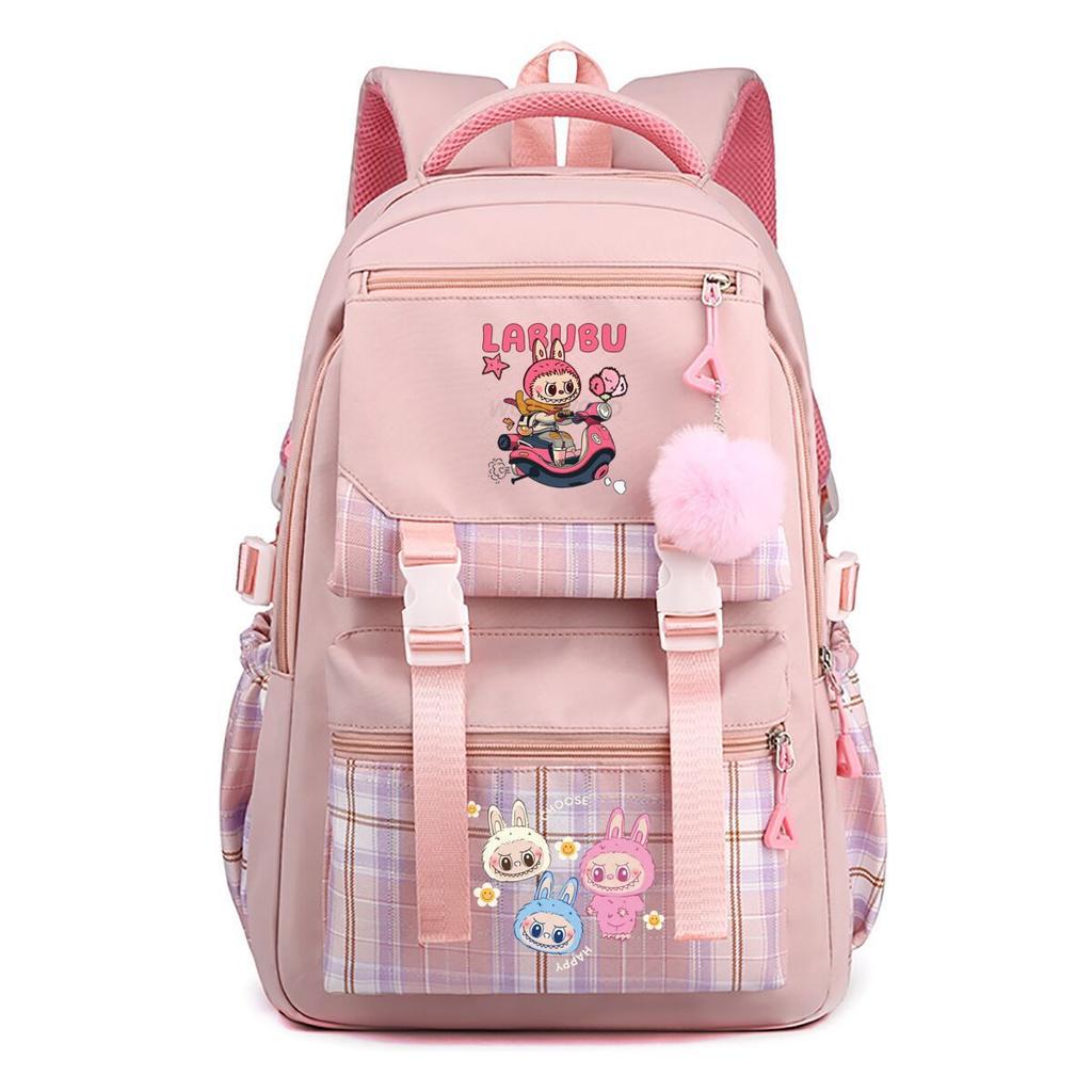 Новый тренд Labubu Принт Рюкзак для учеников средней и старшей школы, большой вместимости, студенческий школьный рюкзак