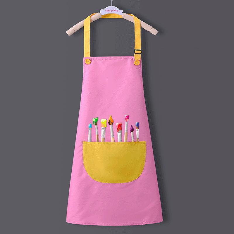 Waterproof Children's Art Apron with Sleeves - Ideal for Painting and Mealtime.