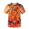 Naruto Breeze Adult Unisex Nine Tailed Demon Fox Kurama Printed T-shirt 3d