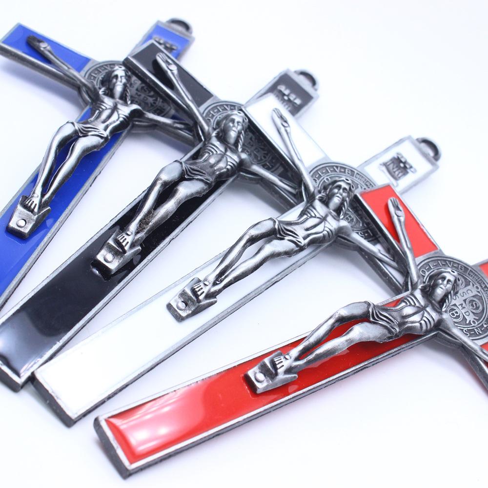 Церковные реликвии Иисуса на подставке Крест Распятие на стене Античная домашняя часовня Декор