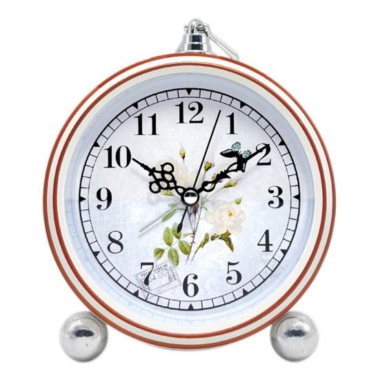 Винтажный металлический аналоговый будильник с большим дисплеем, бесшумный, работающий от батарейки, ретро-настольные кварцевые часы для спальни, подарок на день рождения для детей и студентов