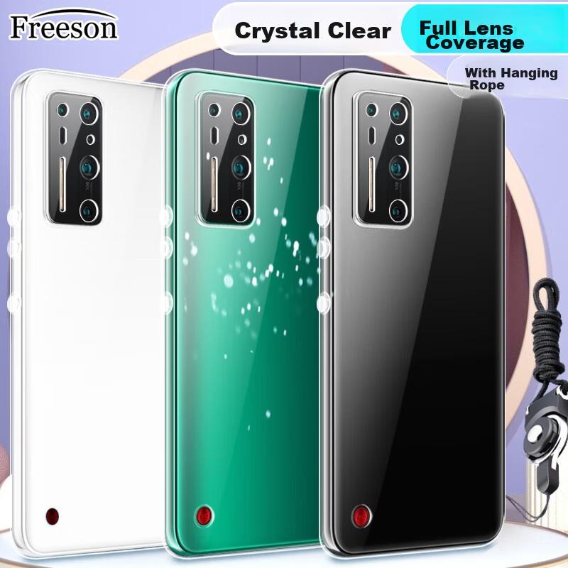 Freeson R2 Phone Case for Nuts, Slim Full Protection Shockproof Clear TPU Soft (With Lanyard), Transparent