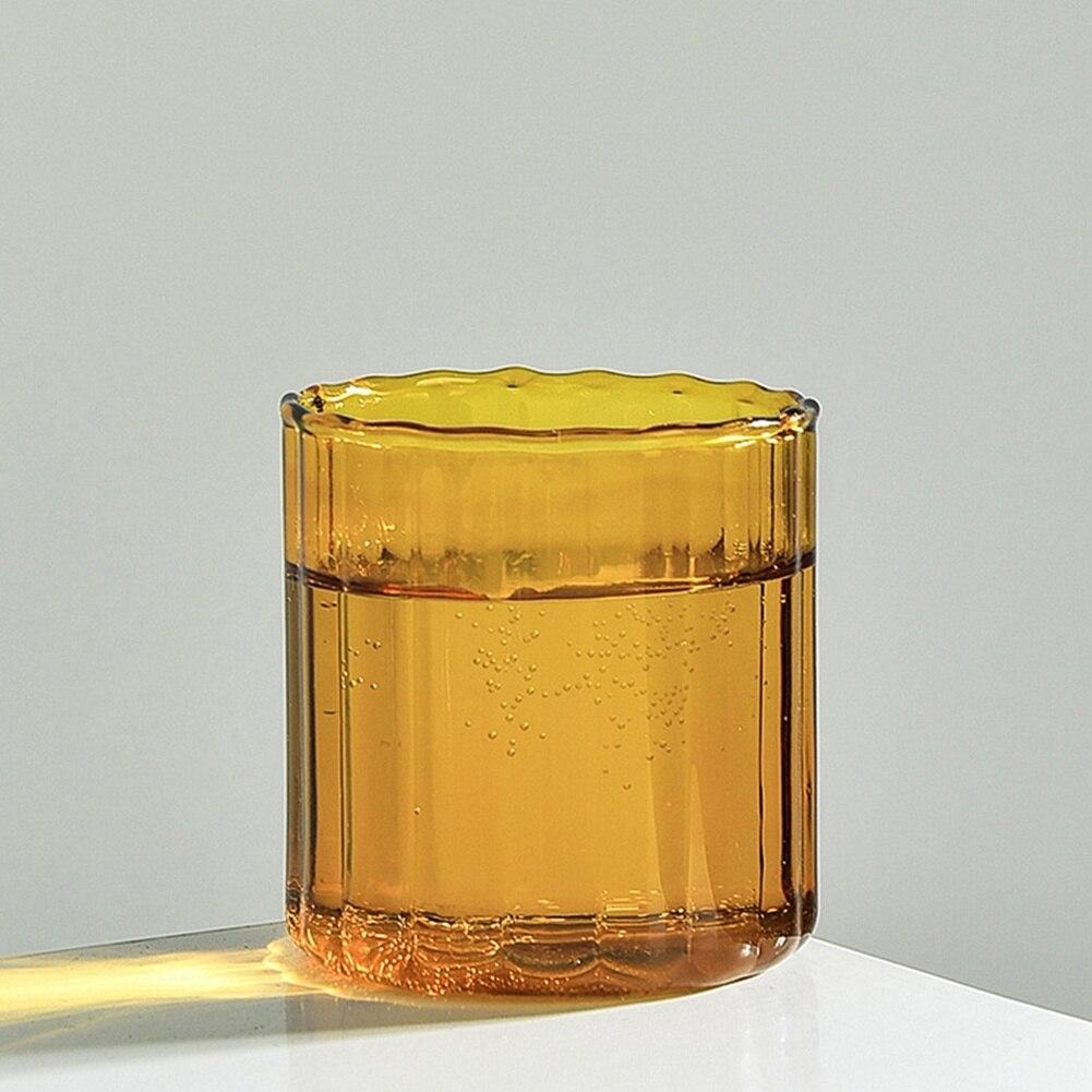 Прозрачная стеклянная кофейная кружка, классическая стеклянная чашка для чая с вертикальными полосками для кофе, чая, напитков