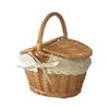 Rattan Storage Basket Large Capacity Portable Rustic Picnic Basket with Lid and Handle Fruit